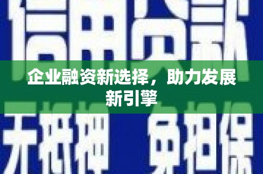 平果企业融资新选择，助力发展新引擎
