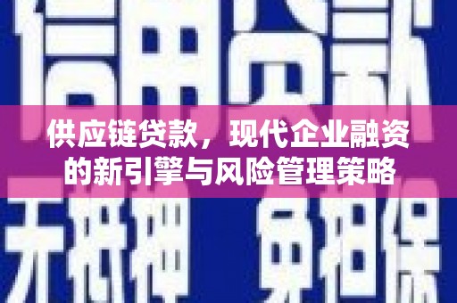 平果供应链贷款，现代企业融资的新引擎与风险管理策略